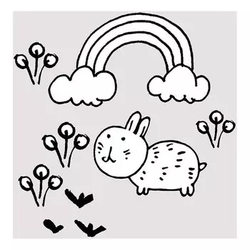 Фреска Komar Scribble Bunny, черно-белый