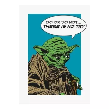 Фреска Komar Star Wars Comic Quote Yoda, разноцветный