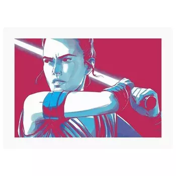 Фреска Komar Star Wars Faces Rey, красный/белый