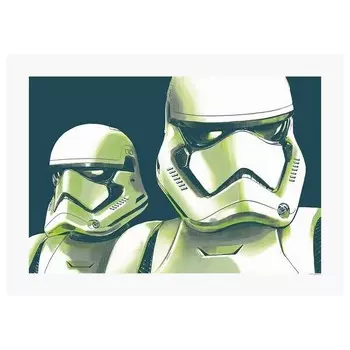 Фреска Komar Star Wars Faces Stormtrooper, черно-белый