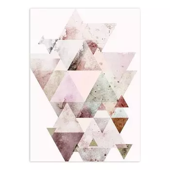 Фреска Komar Triangles Red, разноцветный