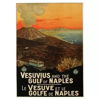 Фреска LegendArte Il Vesuvio e il Golfo di Napoli, многоцветный