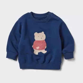 Толстовка с рисунком Uniqlo, синий