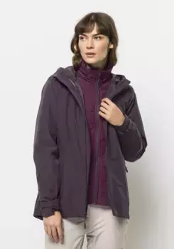 Функциональная куртка 3-в-1 Jack Wolfskin "GLAABACH 3IN1 JKT W" (2 шт.), с капюшоном, фиолетовый