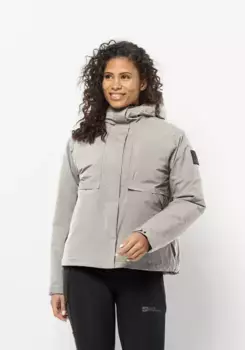 Функциональная куртка Jack Wolfskin "WANDERMOOD JKT W", с капюшоном, серый