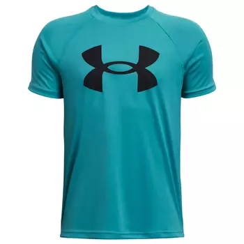 Функциональная рубашка Under Armour Kid's Tech Big Logo S/S, цвет Circuit Teal