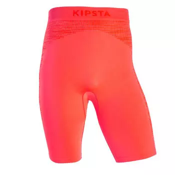 Функциональные шорты футбольные Keepdry 500 женские/мужские оранжевые KIPSTA, неоново-красный/томатно-красный свет
