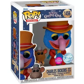 Funko POP Disney The Muppet Christmas Carol 1456 Чарльз Диккенс с стайками Риццо, специальное издание Funko POP!