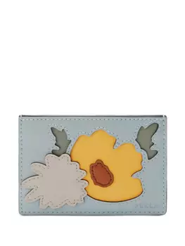 Furla картхолдер с цветочной аппликацией, синий