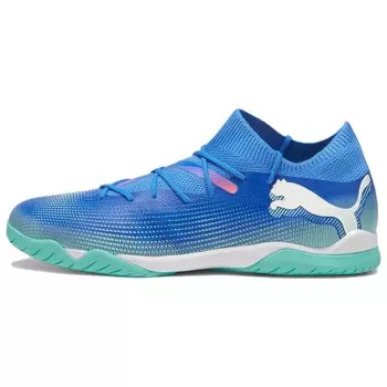 Футбольные бутсы FUTURE 7 MATCH мужские с низким верхом Eveblue/Techgreen/Iolite Puma