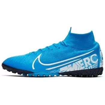 Футбольные бутсы Mercurial Superfly 7 унисекс среднего размера сине-белые Nike