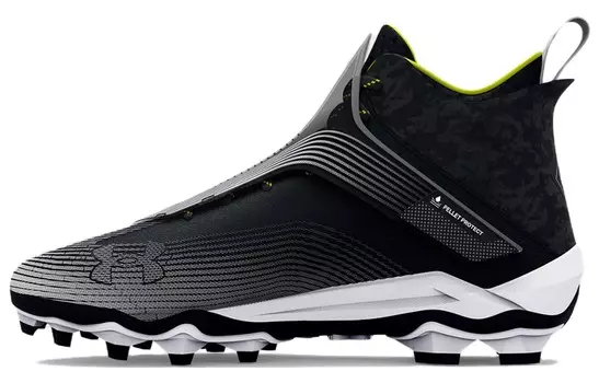 Футбольные бутсы мужские высокие черные/белые Under Armour