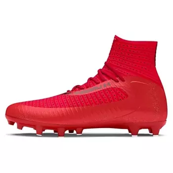 Футбольные бутсы мужские высокие красные Under Armour