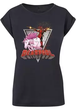 Футболка ABSOLUTE CULT Shirt Deadpool - Rides a Unicorn, темно-синий