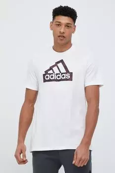 Футболка Adidas из хлопка adidas, белый
