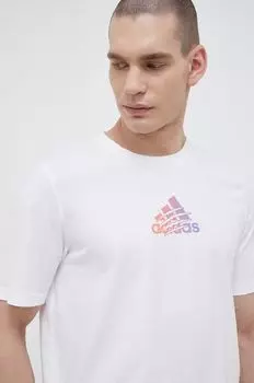 Футболка Adidas из хлопка adidas, белый