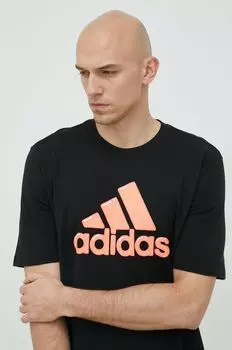 Футболка Adidas из хлопка adidas, черный
