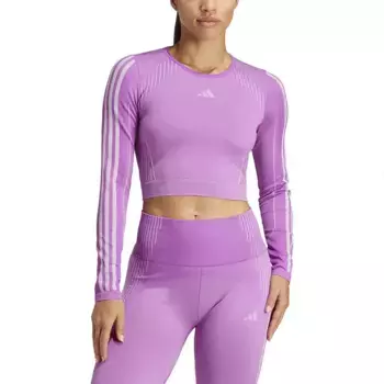 Футболка adidas Knit long sleeve, фиолетовый
