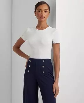 Футболка эластичного трикотажа Lauren Ralph Lauren, белый