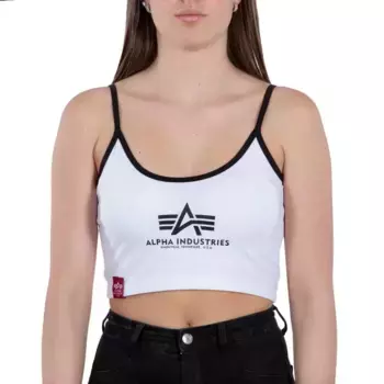 Футболка Alpha Industries Basic ML Cropped, белый