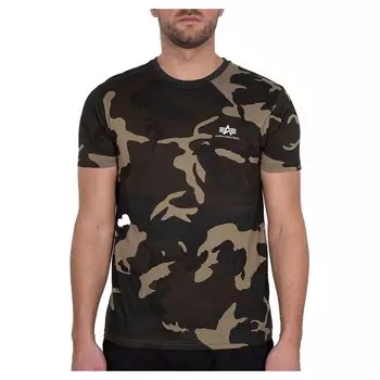 Футболка Alpha Industries Basic Small Logo Camo, зеленый