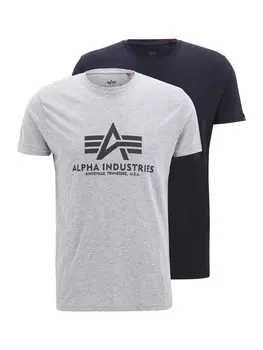 Футболка ALPHA INDUSTRIES, цвет Grey/mottled grey