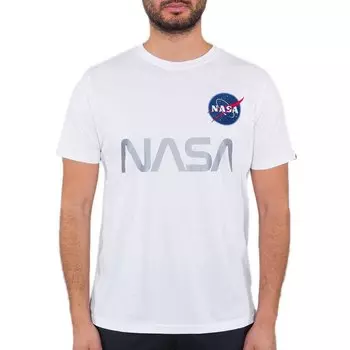 Футболка Alpha Industries NASA Reflective, белый