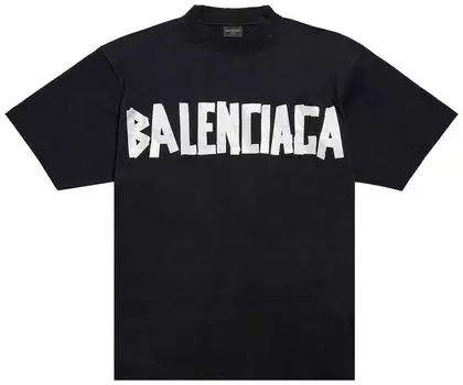 Футболка Balenciaga Medium Fit T-Shirt 'Faded Black/Silver', черный