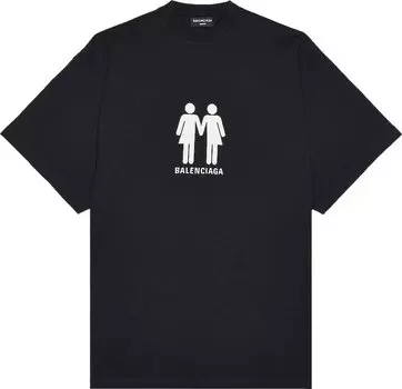 Футболка Balenciaga Oversized T-Shirt 'Black/White', черный