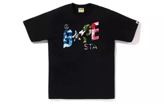 Футболка BAPE ABC Camo Crazy Bape Sta Logo A Bathing Ape, черный