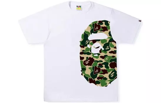 Футболка BAPE ABC Camo Side Big Ape Head, белая/зеленая A Bathing Ape, черный/синий