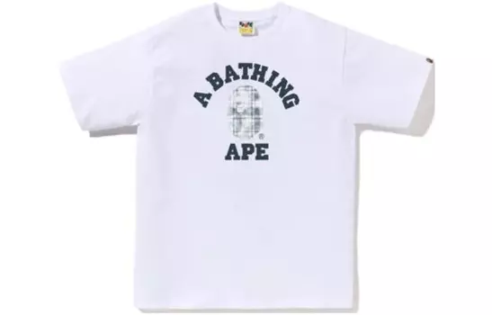 Футболка BAPE Bleach Check College A Bathing Ape, белый
