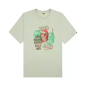 Футболка BAPE Pigment Three Ape Head, зеленая