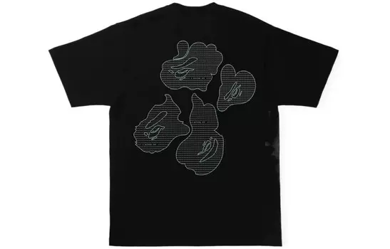 Футболка BAPE Text Code Camo серая A Bathing Ape, черный