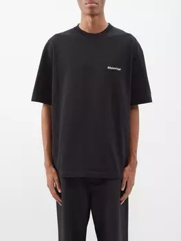 Футболка bb-corp из хлопкового джерси Balenciaga, черный