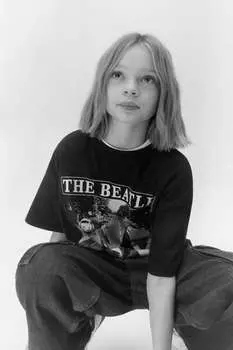 Футболка beatles ZARA, черный