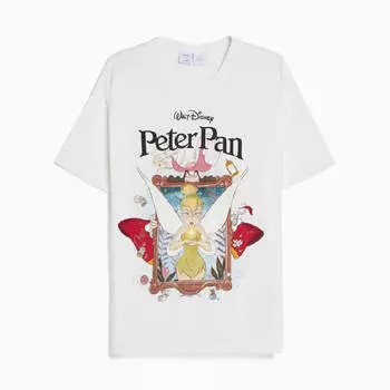 Футболка Bershka Peter Pan Print, белый