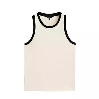 Футболка без рукавов Massimo Dutti Stripped Contrast, кремовый