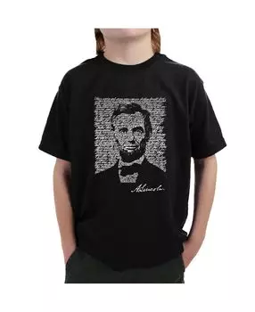 Футболка Big Boy's Word Art — Авраам Линкольн — Геттисбергский адрес LA Pop Art