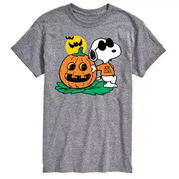 Футболка Big & Tall Peanuts Joe Cool с тыквой Licensed Character, серый