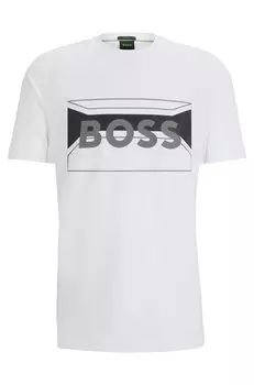 Футболка Boss Slim-fit In Stretch Piqu, белый