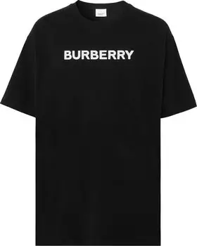 Футболка Burberry Logo Print Oversized T-Shirt 'Black', черный