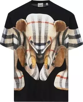 Футболка Burberry Thomas Bear Print Oversized T-Shirt 'Black', черный