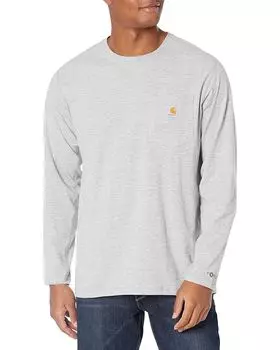 Футболка Carhartt Force Relaxed Fit Midweight Long Sleeve Pocket, цвет Heather Grey