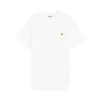 Футболка Carhartt WIP Short-Sleeve Chase T-Shirt 'White/Gold', белый