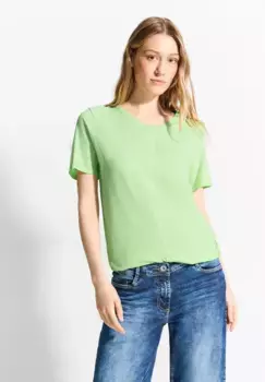 Футболка Cecil из трикотажа однотонного цвета, цвет Matcha Lime