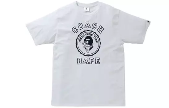 Футболка Coach X Bape X Coach Collaboration для мужчин A Bathing Ape, темно-синий