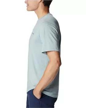 Футболка Columbia Tech Trail Graphic Tee, цвет Niagara Heather/Palmscape Tonal Graphic