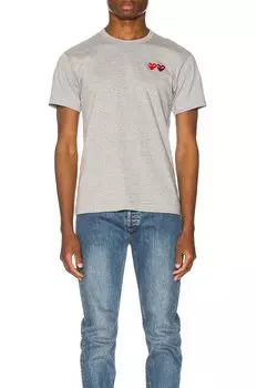 Футболка Comme des Garons Double Heart, серый