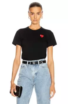 Футболка Comme des Garons Jersey Red Emblem, черный